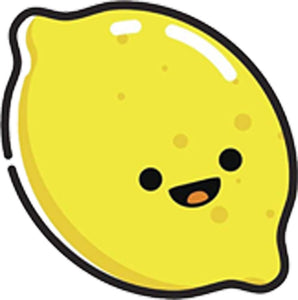 Happy Cute Kawaii Fruit Cartoon Emoji - Lemon Vinyl Decal Sticker