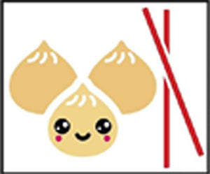 Happy Japanese Food Cartoon Emoji - Dumplings and Chopsticks Vinyl Decal Sticker