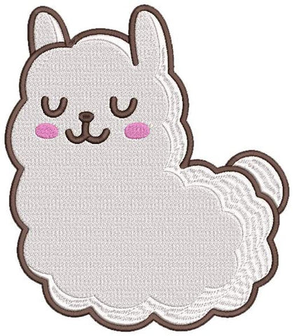 Iron on / Sew On Patch Applique Happy Peaceful White Lamb Sheep Embroidered Design