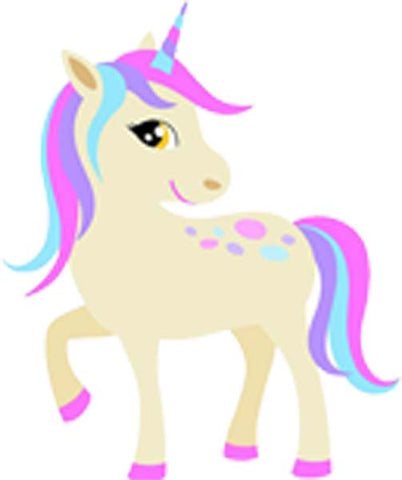 Happy Pony Horse Colorful Cute for Little Girl Toddler Cartoon - Unicorn Rainbow Spots Vinyl Decal Sticker