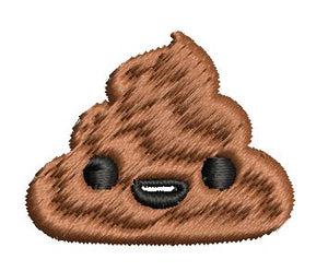 Iron on / Sew On Patch Applique Happy Poop Emoji Cartoon (3) Embroidered Design