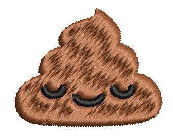 Iron on / Sew On Patch Applique Happy Poop Emoji Cartoon (5) Embroidered Design