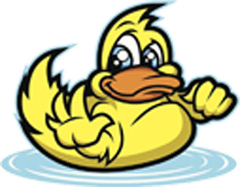 Happy Waving Nursery Yellow Duck Cartoon Vinyl Decal Sticker