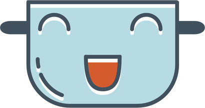 Happy Blue Kawaii Cooking Pot Cartoon Emoji #3 Vinyl Decal Sticker