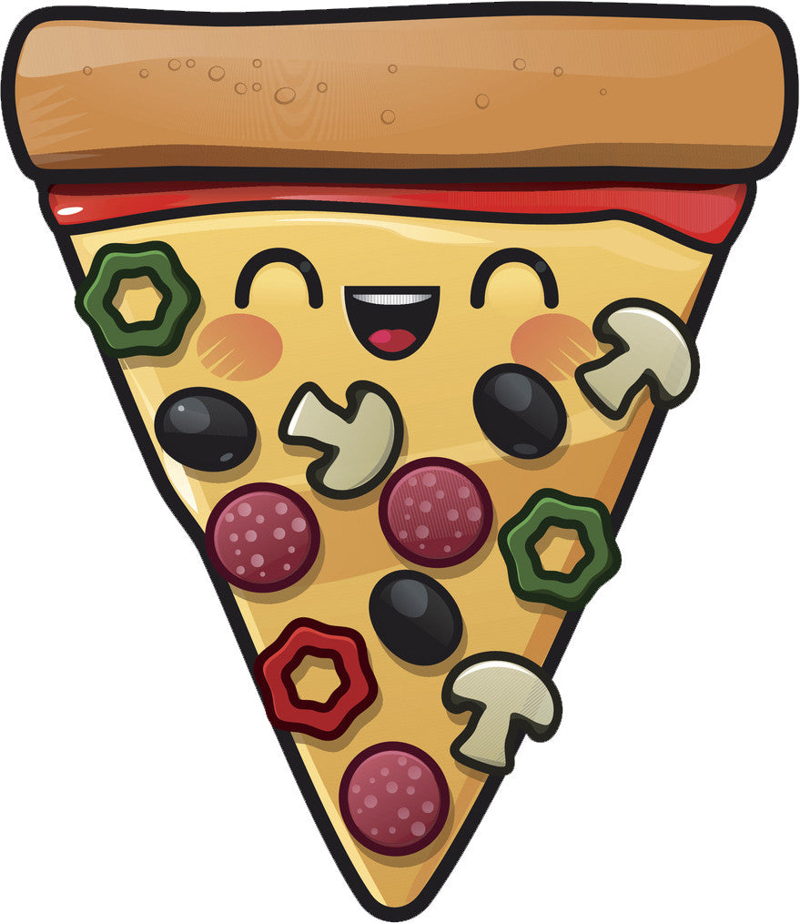 Happy Combo Pizza Emoji Cartoon Icon Vinyl Decal Sticker