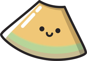 Happy Cute Kawaii Fruit Cartoon Emoji - Cantaloupe Melon Vinyl Decal Sticker