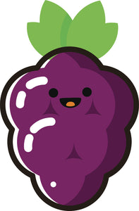 Happy Cute Kawaii Fruit Cartoon Emoji - Grapes Vinyl Decal Sticker