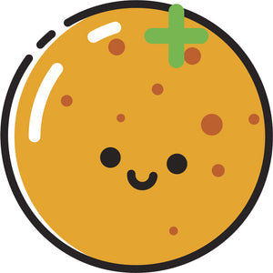 Happy Cute Kawaii Fruit Cartoon Emoji - Orange Vinyl Decal Sticker