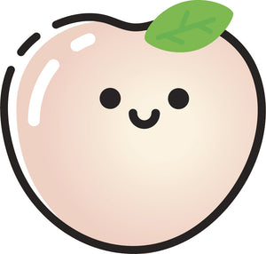 Happy Cute Kawaii Fruit Cartoon Emoji - Peach Vinyl Decal Sticker