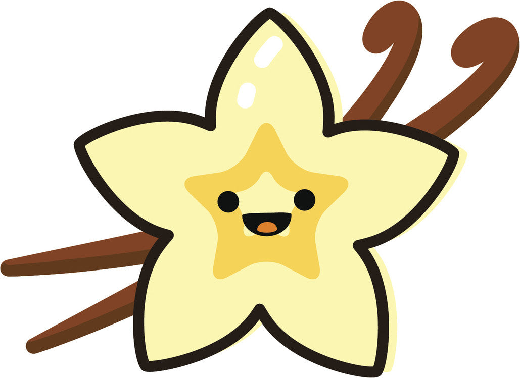 Happy Cute Kawaii Fruit Cartoon Emoji - Starfruit Vinyl Decal Sticker
