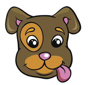 Happy Farm Animal Cartoon Emoji - Puppy Dog Vinyl Decal Sticker