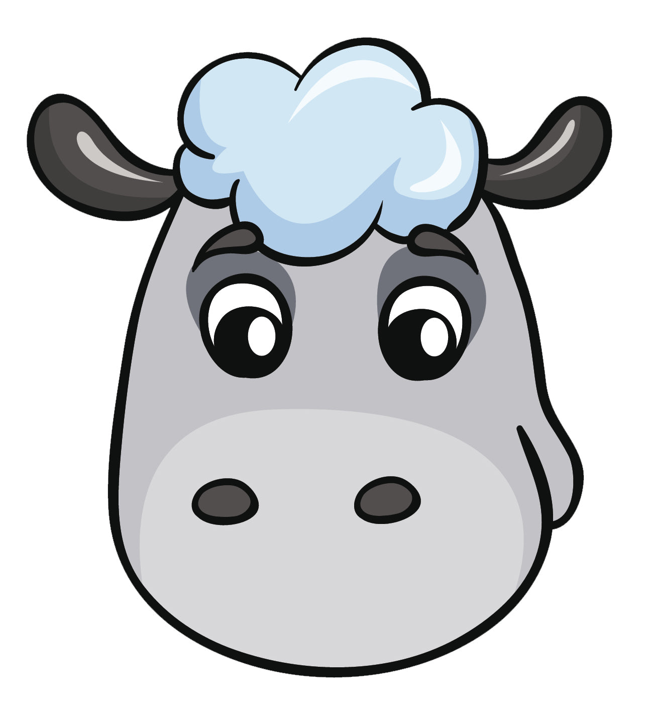 Happy Farm Animal Cartoon Emoji - Sheep Vinyl Decal Sticker