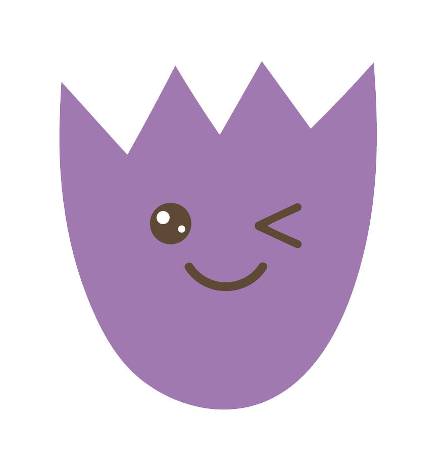 Happy Flower Emoji - Purple Tulip Vinyl Decal Sticker