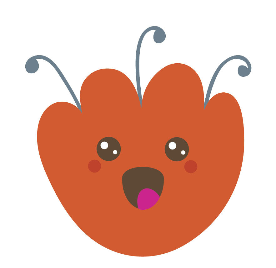 Happy Flower Emoji - Red Orange Poppy Vinyl Decal Sticker
