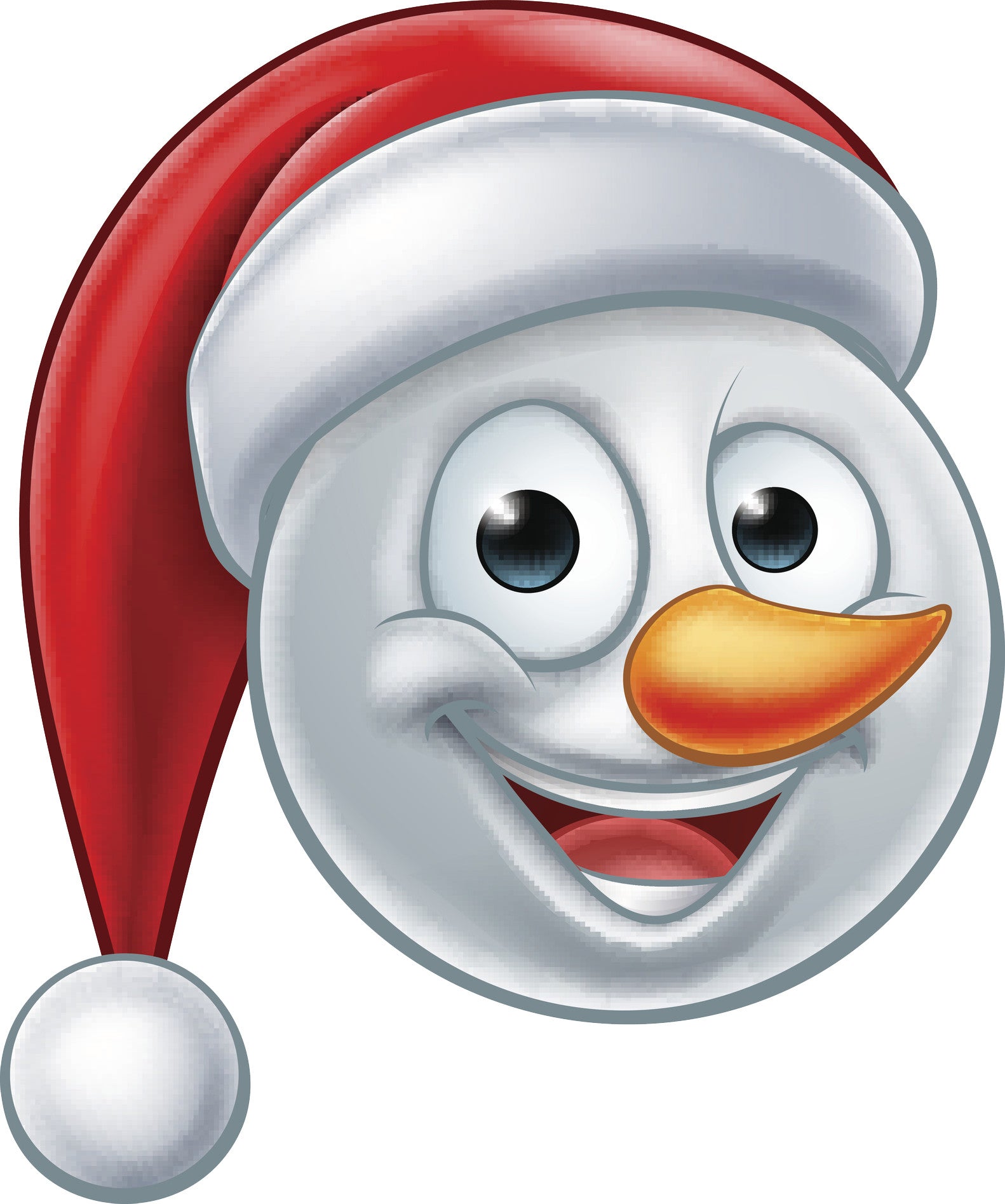 Happy Frosty the Snowman in Santa Hat Cartoon Vinyl Decal Sticker