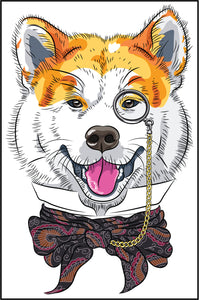 Happy Hipster Fox Shiba Inu Cartoon Icon Vinyl Decal Sticker