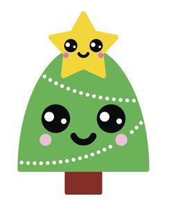 Happy Holiday Christmas Tree Emoji #4 Vinyl Decal Sticker