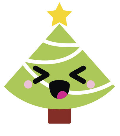 Happy Holiday Christmas Tree Emoji #6 Vinyl Decal Sticker