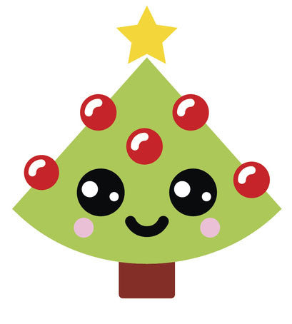 Happy Holiday Christmas Tree Emoji #8 Vinyl Decal Sticker