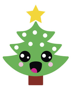 Happy Holiday Christmas Tree Emoji #9 Vinyl Decal Sticker
