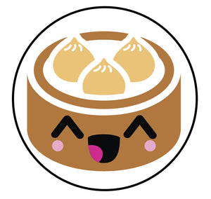Happy Japanese Food Cartoon Emoji Steamed Dumplings Vinyl Decal Sticker
