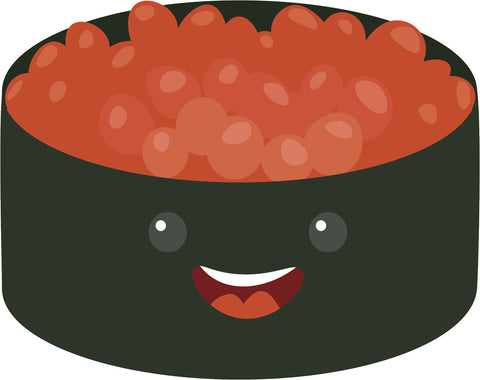 Happy Japanese Sushi Roll Cartoon Emoji #2 Vinyl Decal Sticker