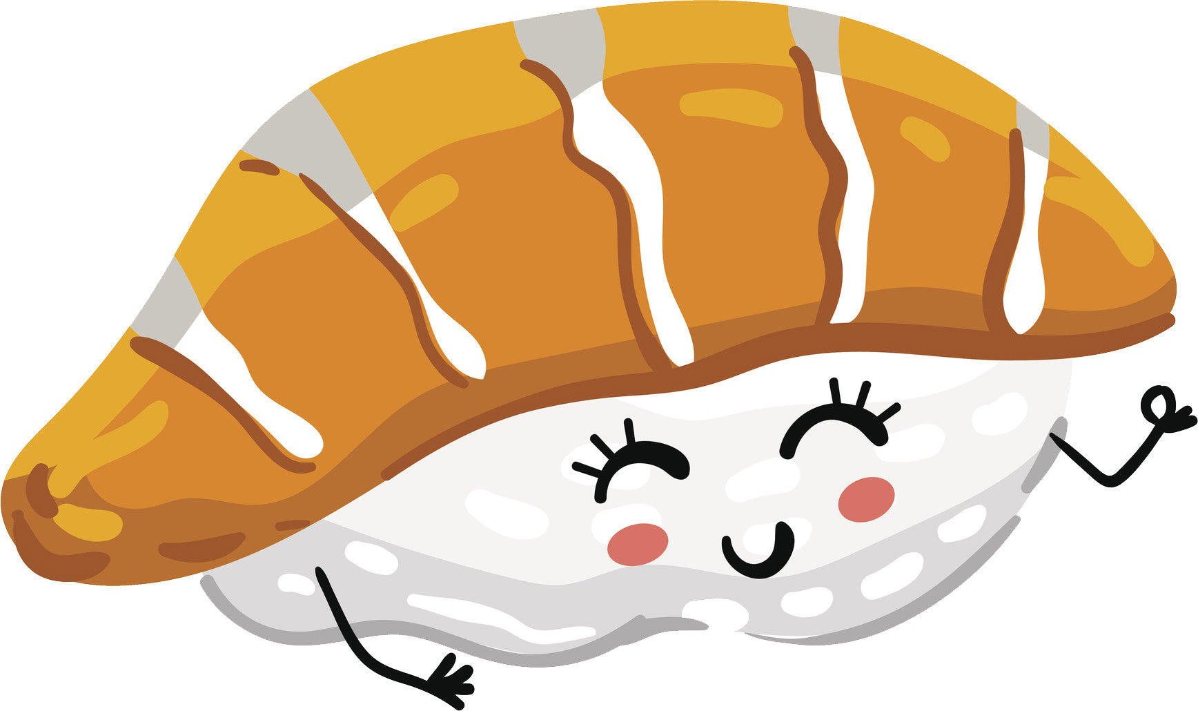 Happy Salmon Kawaii Sashimi Cartoon Emoji Vinyl Decal Sticker