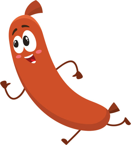 Happy Silly Party Sausage Hotdog Cartoon Emoji #7 Vinyl Decal Sticker