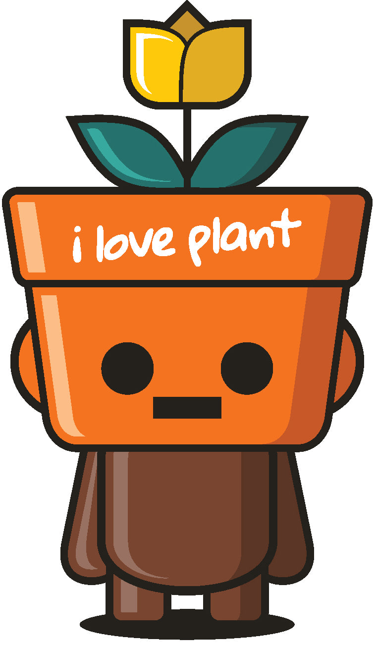 I Love Plant Tulip Flower Pot Cartoon Emoji #1 Vinyl Decal Sticker