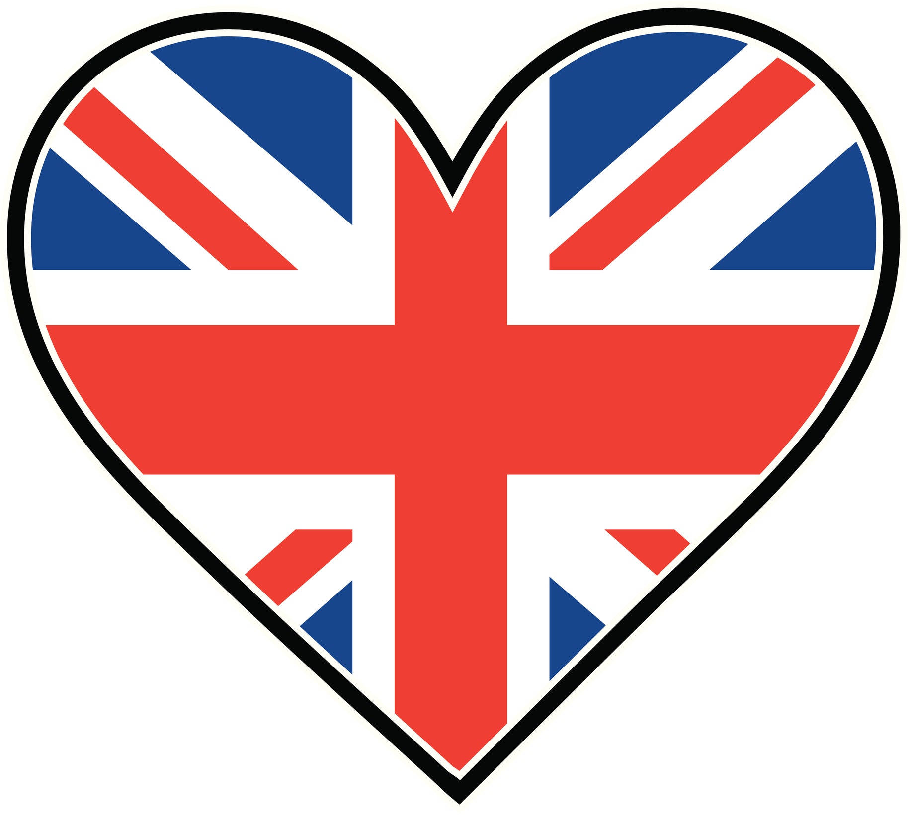 I Love United Kingdom Flag in Heart Vinyl Decal Sticker