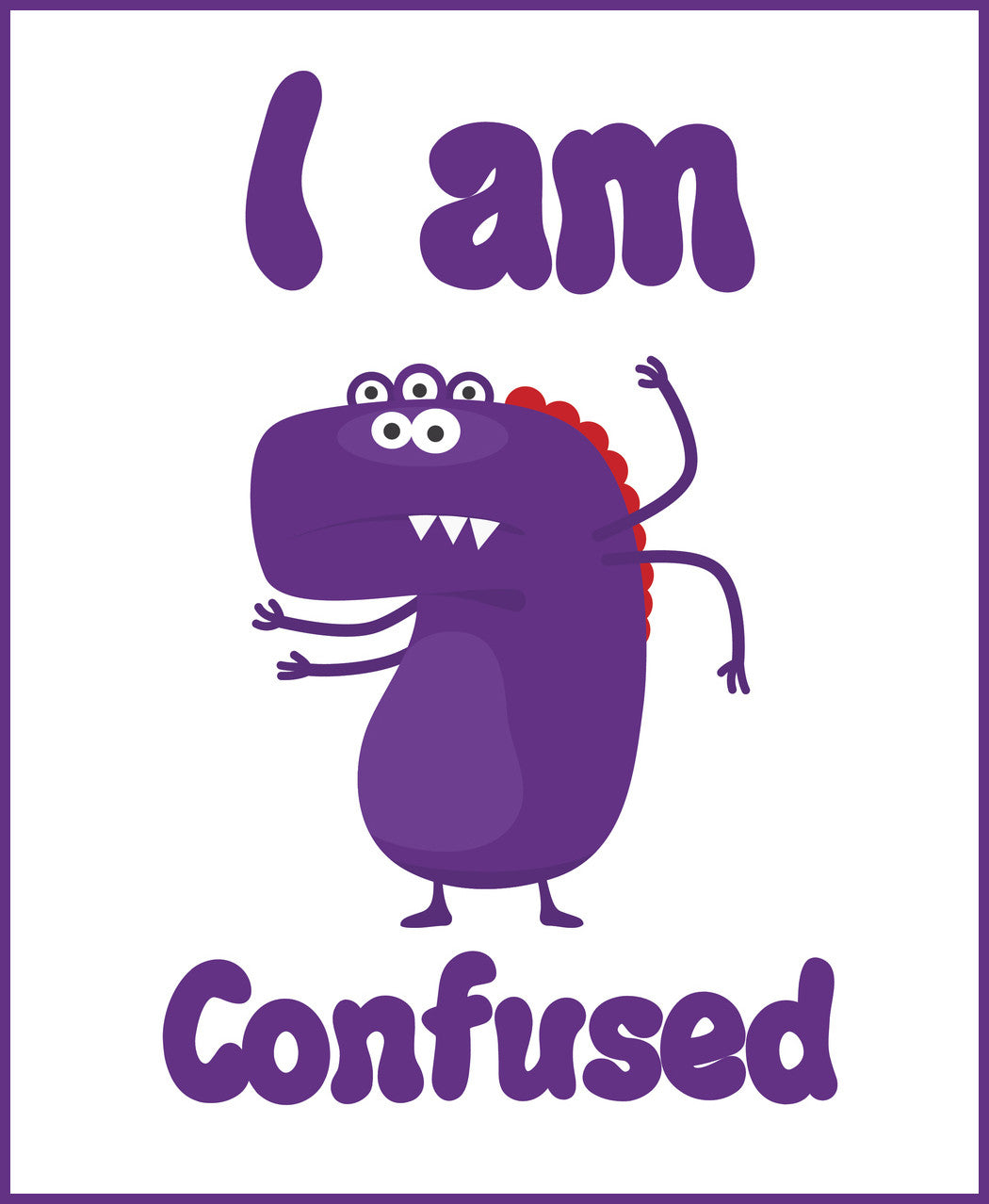 I am Confused Silly Purple Monster Vinyl Decal Sticker