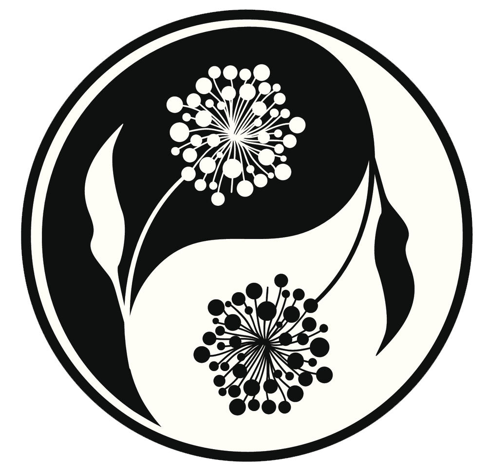Icon Ying Yang Flowers #3 Vinyl Decal Sticker