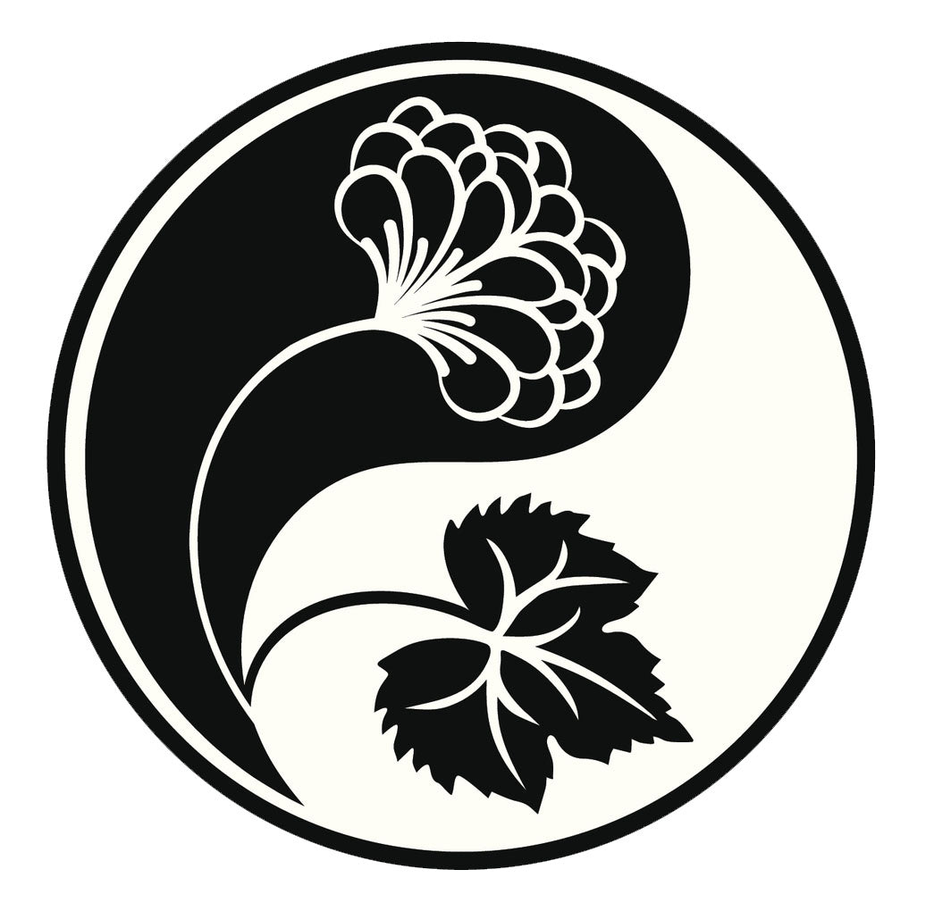 Icon Ying Yang Flowers #5 Vinyl Decal Sticker