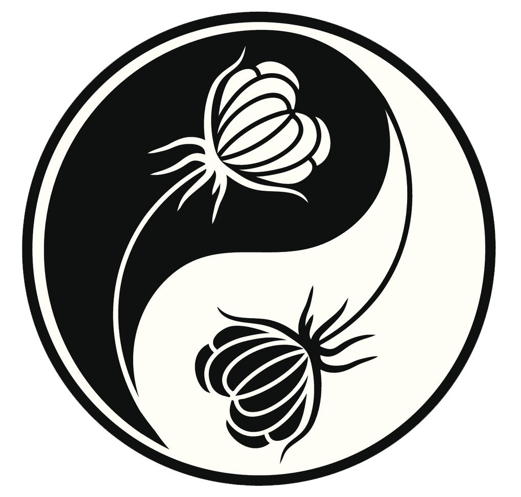 Icon Ying Yang Flowers #6 Vinyl Decal Sticker