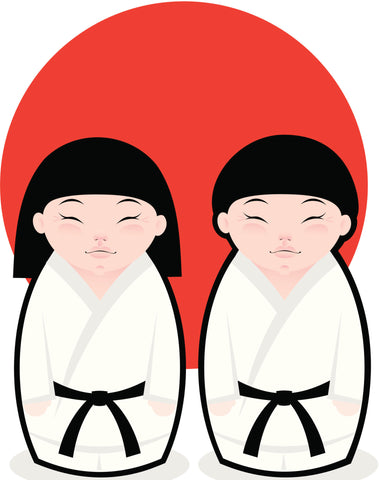 JAPANESE KARATE KOKESHI DOLLS GIRL BOY RED PINK BLACK WHITE Vinyl Decal Sticker