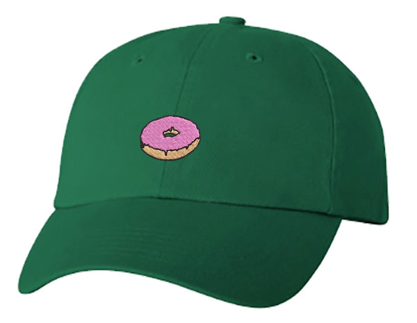 Unisex Adult Washed Dad Hat Pretty Delicious Yummy Cartoon Donut Doughnut Cartoon #4 - Strawberry Embroidery Sketch Design