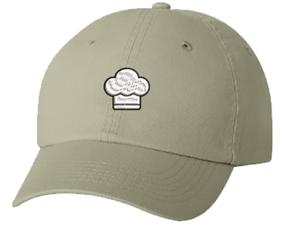 Unisex Adult Washed Dad Hat Yummy Delicious Food Profession Item Cartoon - Chef Hat Embroidery Sketch Design