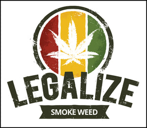 Legalize Smoke Weed Rasta Icon Logo Border Around Image As Shown Vinyl Sticker