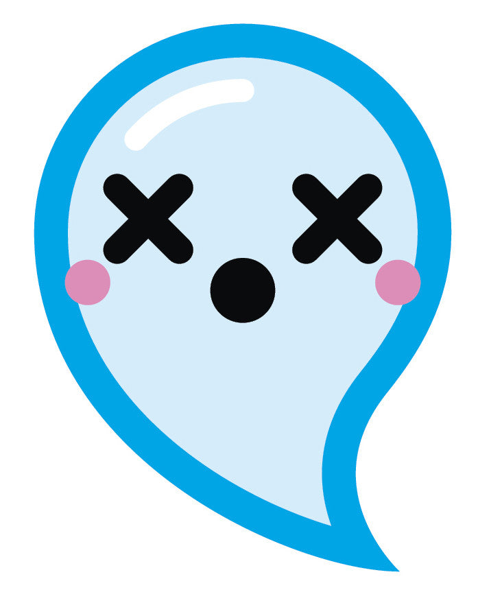 Light Blue Baby Ghost Emoji #10 Vinyl Decal Sticker
