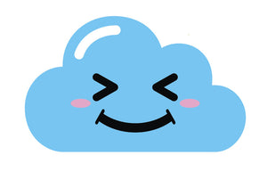 Light Blue Kawaii Cloud Emoji (11) Vinyl Decal Sticker