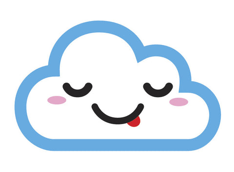 Light Blue Kawaii Cloud Emoji (14) Vinyl Decal Sticker