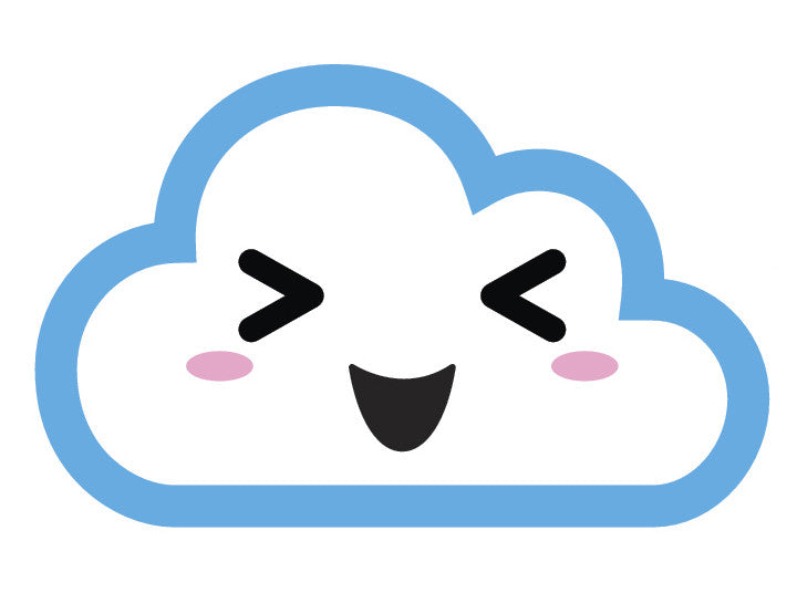 Light Blue Kawaii Cloud Emoji (15) Vinyl Decal Sticker