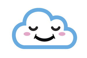 Light Blue Kawaii Cloud Emoji (2) Vinyl Decal Sticker