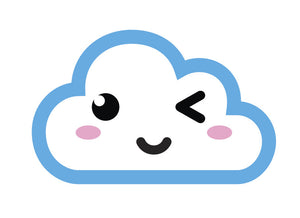 Light Blue Kawaii Cloud Emoji (3) Vinyl Decal Sticker
