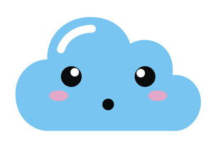 Light Blue Kawaii Cloud Emoji (4) Vinyl Decal Sticker