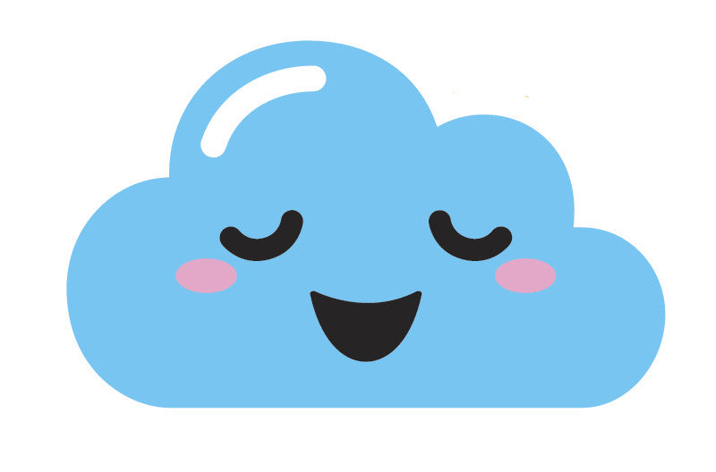 Light Blue Kawaii Cloud Emoji (5) Vinyl Decal Sticker
