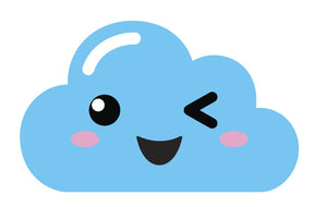 Light Blue Kawaii Cloud Emoji (8) Vinyl Decal Sticker