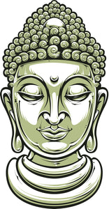 Light Green Thai Buddha Head Icon Vinyl Decal Sticker