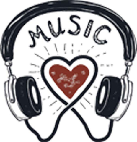 Love Music Headphones Listening Songs Cartoon Vinyl Decal Sticker