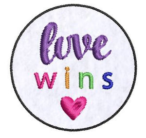 Iron on / Sew On Patch Applique Love Wins Pride Cartoon Icon Embroidered Design